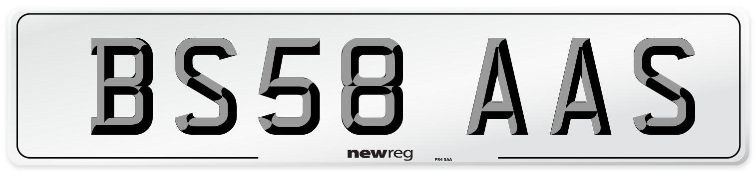 BS58 AAS Number Plate from New Reg